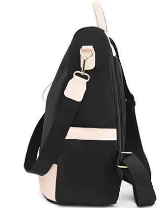 BLACK & WHITE ANTI-THEFT BACKPACK FOR WOMEN